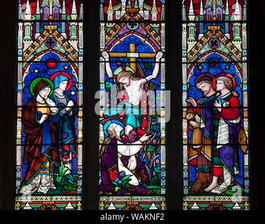 The East Window, St. Andrew`s Church, Glaston, Rutland, England, UK Stock Photo